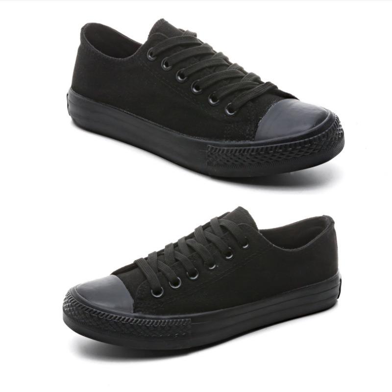 Men's and women's canvas women's shoes student couple low-top men's shoes casual large size vulcanized rubber solid color board shoes