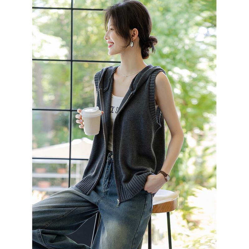 Mocana Women s Retro Hooded Zipper Vest One Size