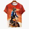 T-shirt Unisex Cat Pattern T-shirt Short Sleeved 3D Animal Print Top Summer T-shirt Outdoor Clothing Loose Men's Plus Size 6XL