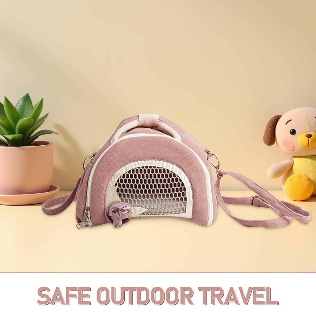 Small Animal Carrier Bag Portable Pet Shoulder Bag for Hamster Sugar Glider Rat Guinea Pig - Breathable Outdoor Travel Carrier