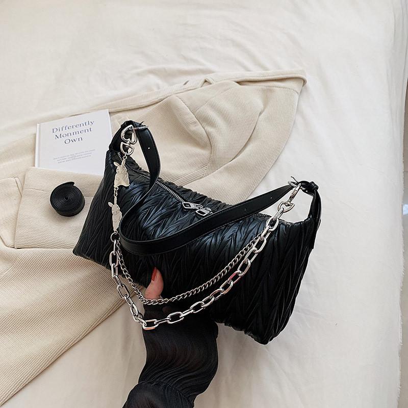 Stylish High-end Pleated Bag 2024 New Spring Summer Minimalist French Stick Bag