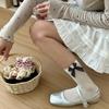 Women's Mesh, Bow, Lace, Mid-calf Socks for Spring and Summer, Thin Fruit, Cherry and Small Flower Socks, Trendy Pile Socks