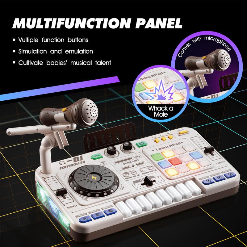 Children Beginner Educational Electric Musical Instruments Keyboard Simulation Multifunction Microphone Dj Mixer Toys for Kids
