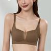Gathering Bra Women's One-piece Cup with V-neck Support Half Cup Underwear Women's Seamless Bra Without Underwire Sexy Bra Without Underwire