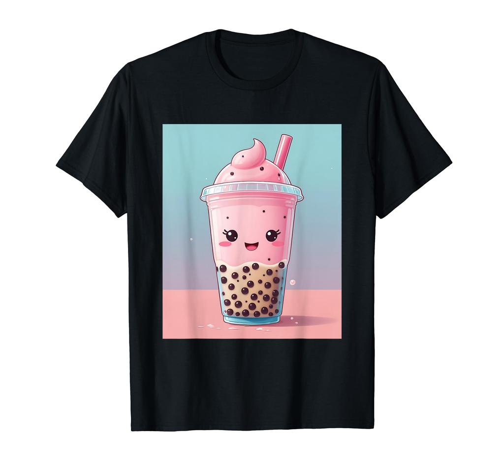 Stuff Print Kawaii, Boba, Cute, Kibi, Japanese, T-Shirt