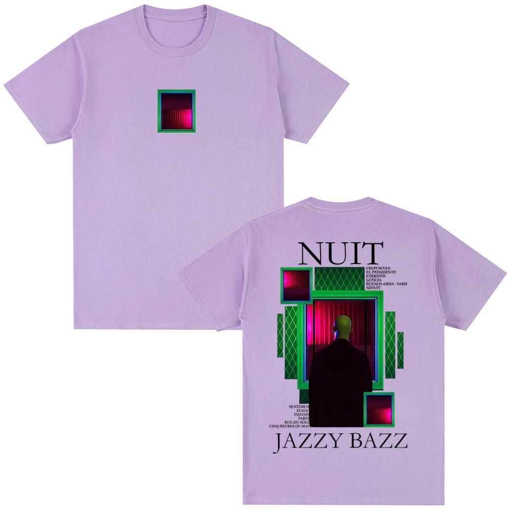 Rapper Jazzy Bazz Nuit Album Graphic Tshirt Unisex Women Hip Hop Fashion Pop Music Tshirts Male Casual Vintage Oversized T Shirts
