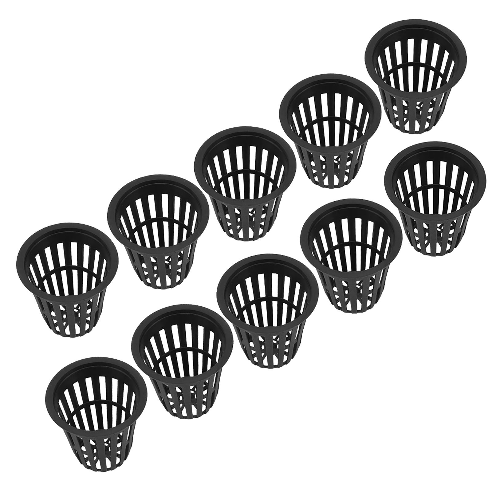 

10pcs Set Durable Safe Plastic Hydroponic Basket Cup for Garden Balcony Planting(Black) чёрный