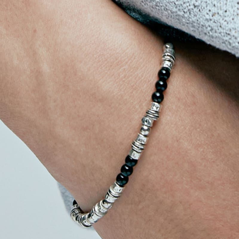 KND black & antique silver beads bracelet