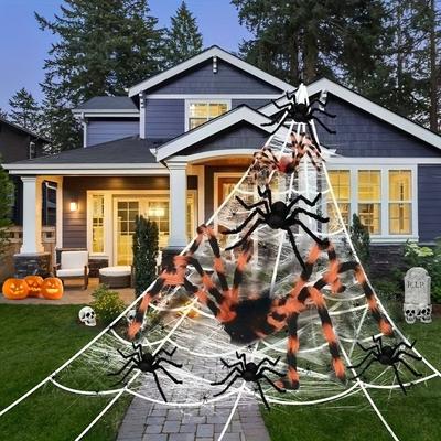1pcs Color and Black Giant Fake Spider Halloween Horror Decoration Is Suitable for Courtyard Parties and Room Decoration.