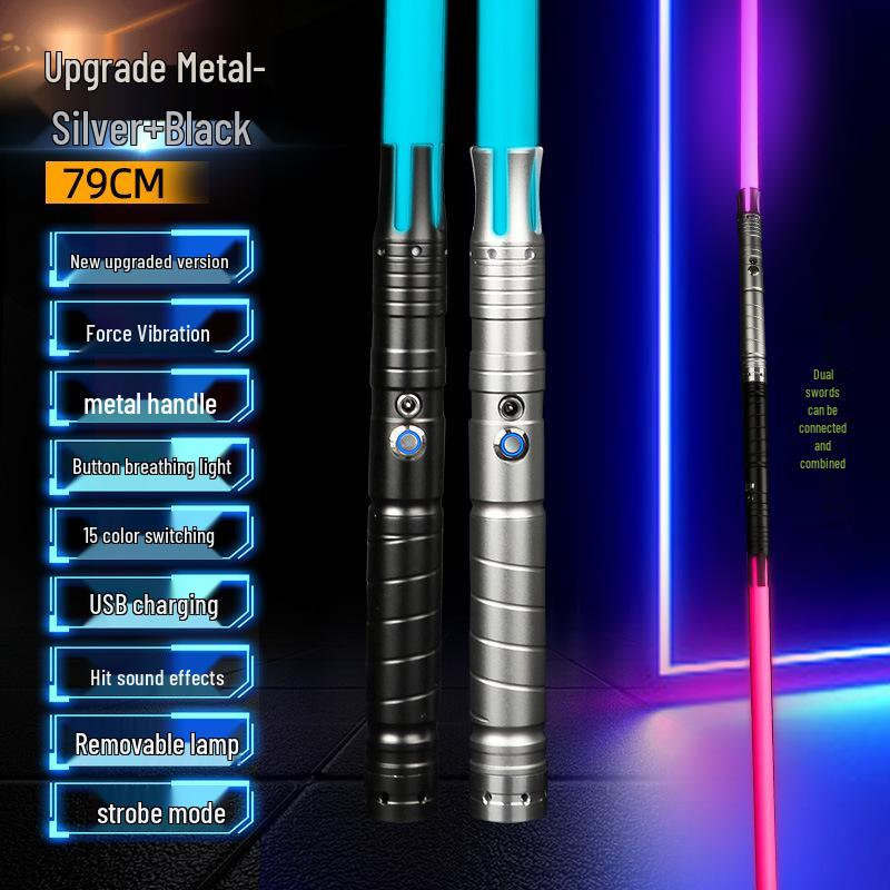 Interactive Color-Changing Light-Up Metal Laser Sword Toy for Performances