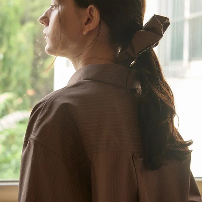 Atelier Scrunchie_Espresso Stripe