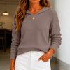 Women's Casual Comfortable Hooded V-Neck Long Sleeve Pullover Sweater, Loose Fit Color
