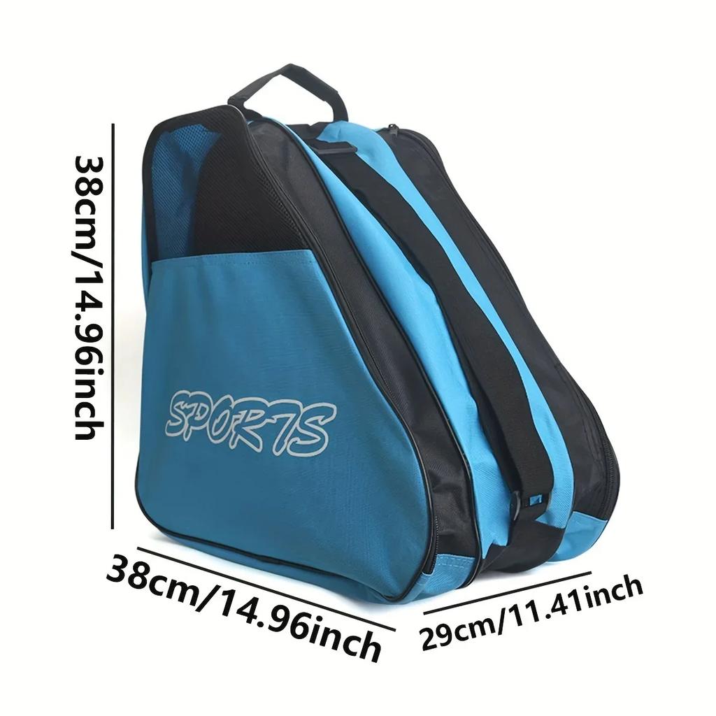 1pc 3-layer Skating Bag, With Adjustable Shoulder Strap, Large Capacity Thick Breathable Storage Bag, For Roller Skates