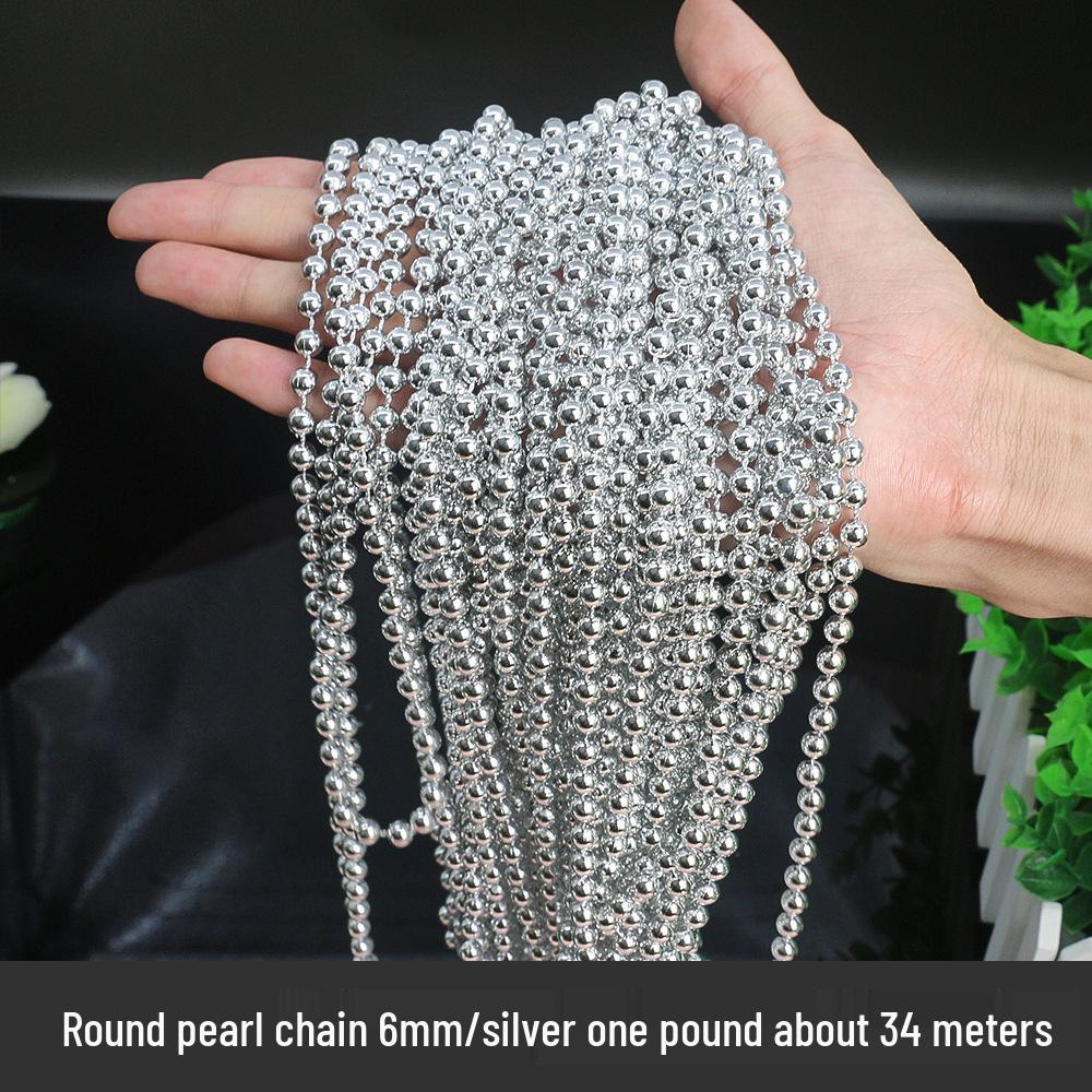 

Цепочка из золотых и серебряных бусин: Украшение для рождественской елки и декоративная гирлянда своими руками