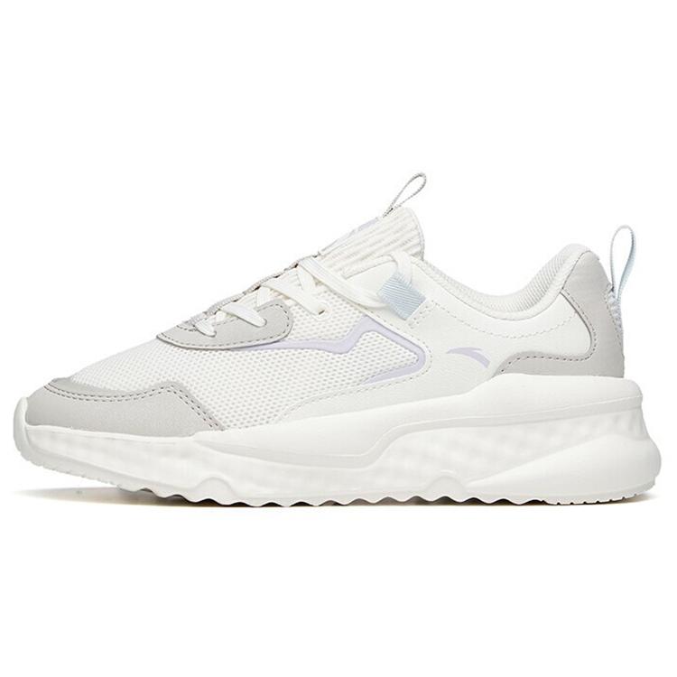 

new Anta Shock Absorbers Slip Resistant Abrasion Resistant Breathable Low Top Casual Shoes Women s White Gray Purple 37.5