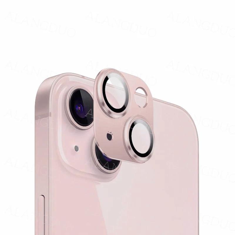 

Полная защита камеры для iPhone 15 16 15 Pro Max Plus Защитная металлическая крышка объектива + закаленное стекло на iPhone15Pro 2023 For iPhone 15 розовый
