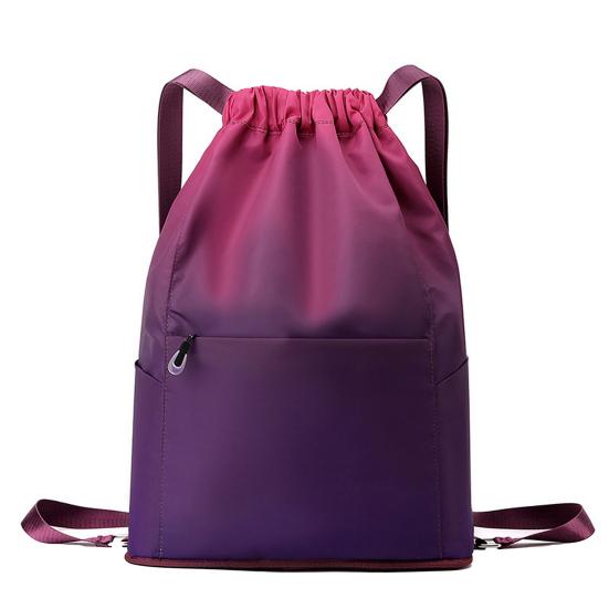 Drawstring Gym Backpack Waterproof Gradient Color Basketball Bag Foldable Sports Backpack for Men Women Soccer Training Swimmers