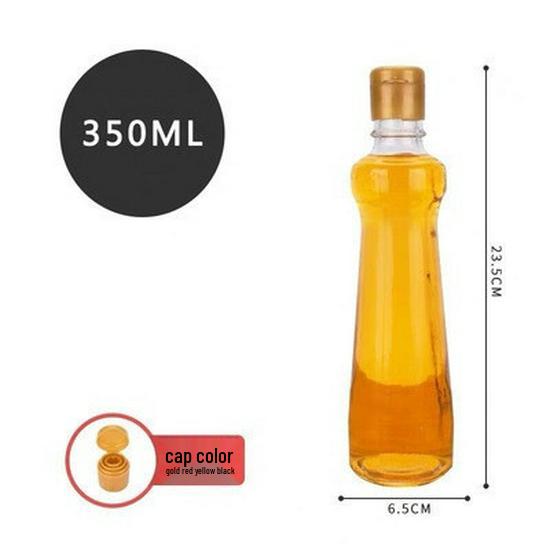 Sesame Oil Glass Bottle with Lid - Leakproof, Sealed, Empty for Kitchen or Commercial Use.