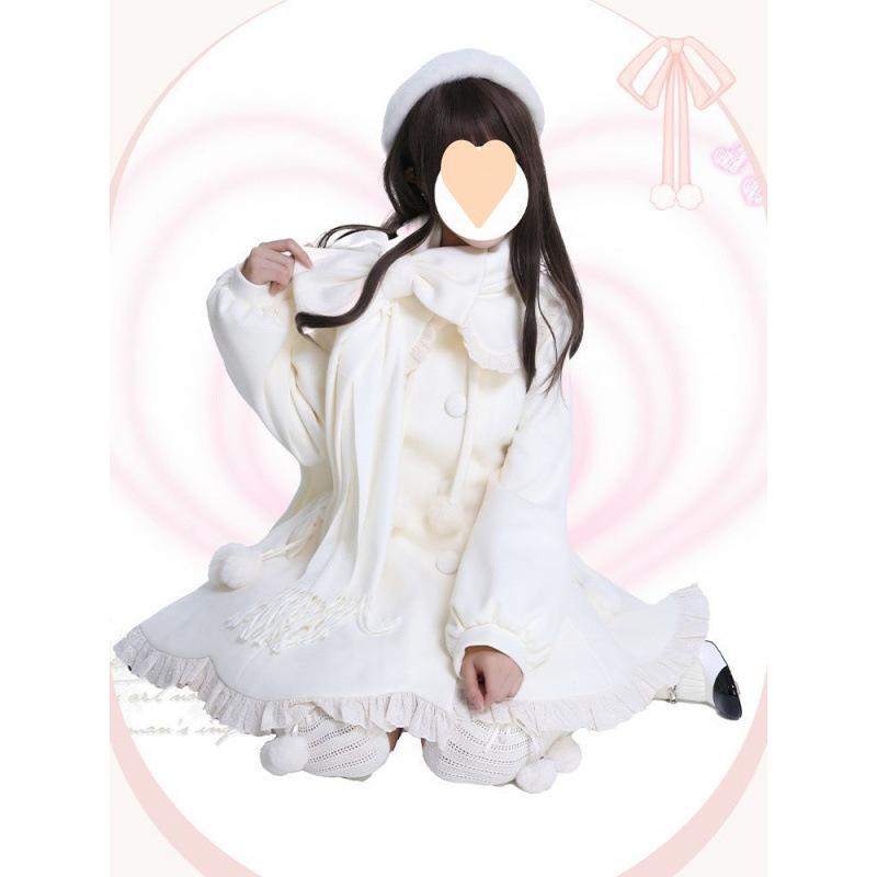 Kawaii Lolita Lace Patchwork Sweet Dress Coat Women Y2k Aesthetic Dresses Party Vestidos