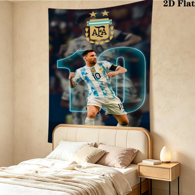 Messi Wall Tapestry Aesthetic Wall Hanging Printed Fabric Blanket Decorative Tapestries for Bedroom Living Room Home Decor