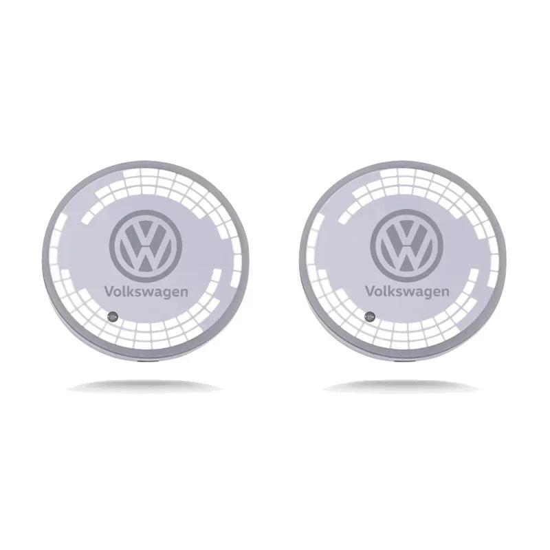 Für VOLKSWAGEN VW LED Auto Getränkeuntersetzer Licht Becherhalter Matte Ambiente Lampe für Volkswagen Golf Passat Jetta Tiguan Polo Bora Beet