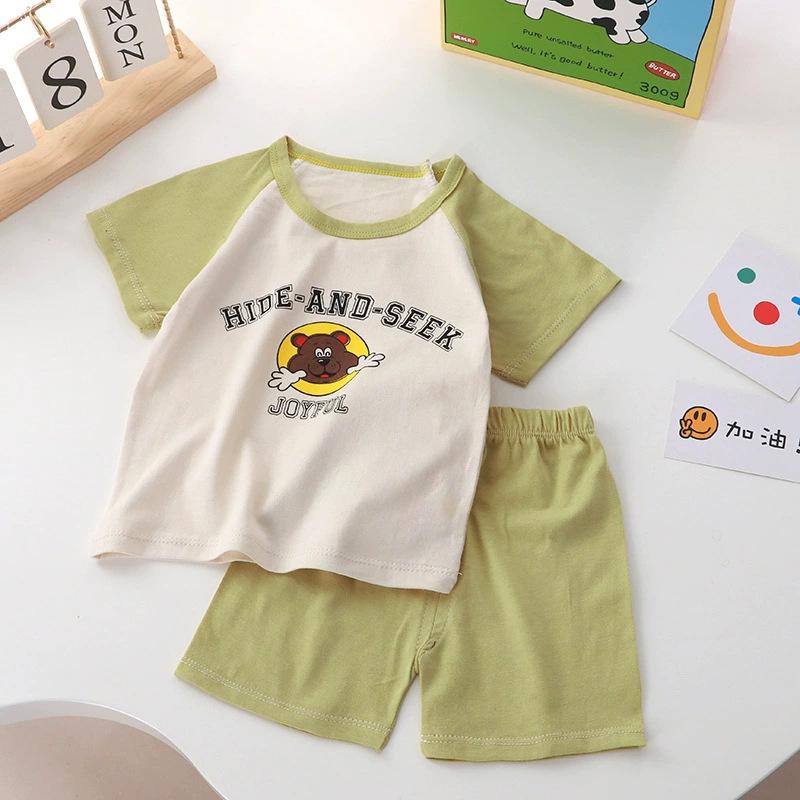 Children's Cotton T-shirt Set - Summer Boys' Casual Short-sleeved Shorts 2-piece Set