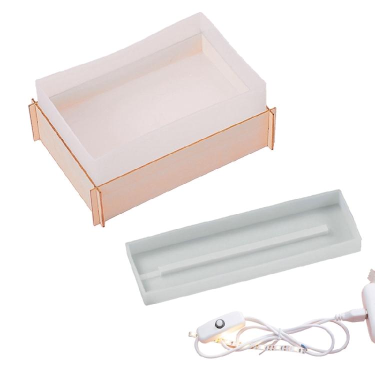 

Rectangular Silicone Mold with USB Cable for DIY LED Light Ornaments Light Base 1