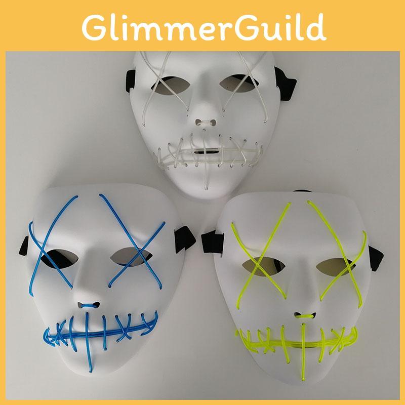Eye-catching Halloween Scary Mask Cosplay With Led Lights For Unforgettable Costume Parties