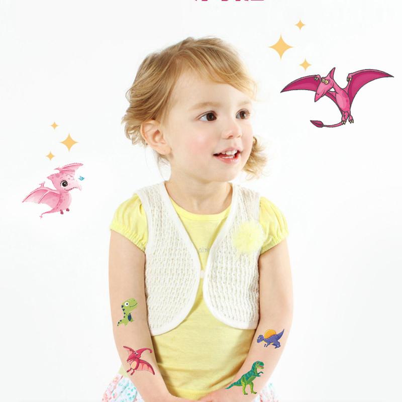 10 Sheets/Set Cartoon Dinosaur Fake Tattoo Stickers Kids Arm Body Temporary Tattoos for Children's Gift