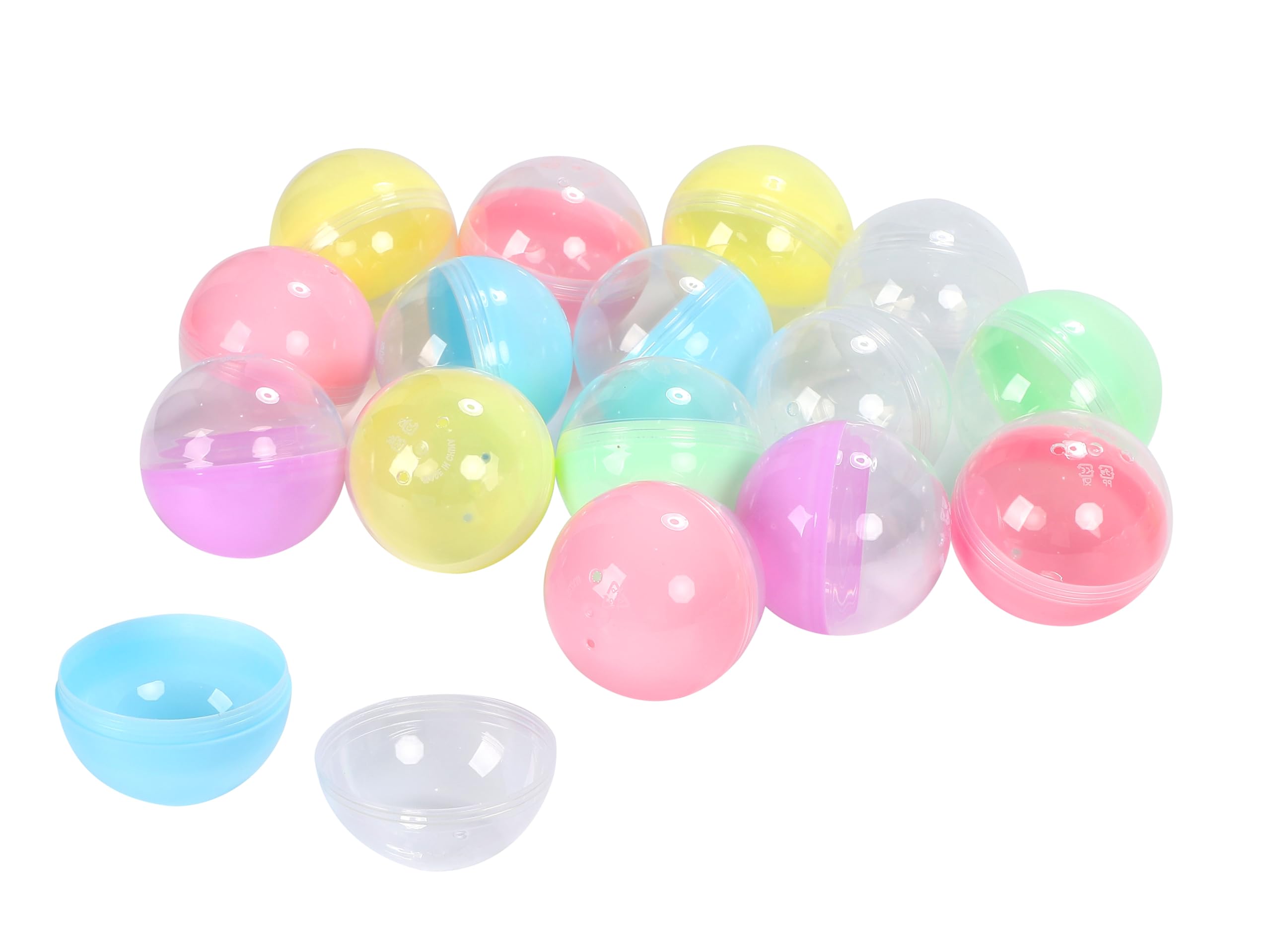 

Crystal craft Gacha Capsules, 65mm, Slightly Larger, Pastel and Transparent Assortment, Set of 50