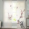 Chinese Style Plum Blossom Butterfly Chiffon Sheer Curtains For Living Room Home Decoration Window Voile Tulle Curtain Drapes