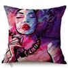 Fashion Woman Portrait Throw Pillow Case Pink Water Color Hand Painted Abstract Girl Decoration Square Cushion Cover Almofadas