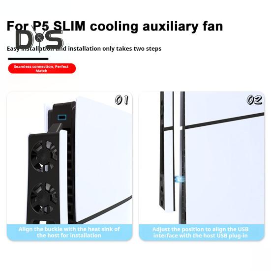 Ventilator de răcire pentru consolă de jocuri cu port USB 3.0 Zgomot redus Instalare simplă Ventilator de răcire eficient Plug-play Radiator pentru PS5 Slim