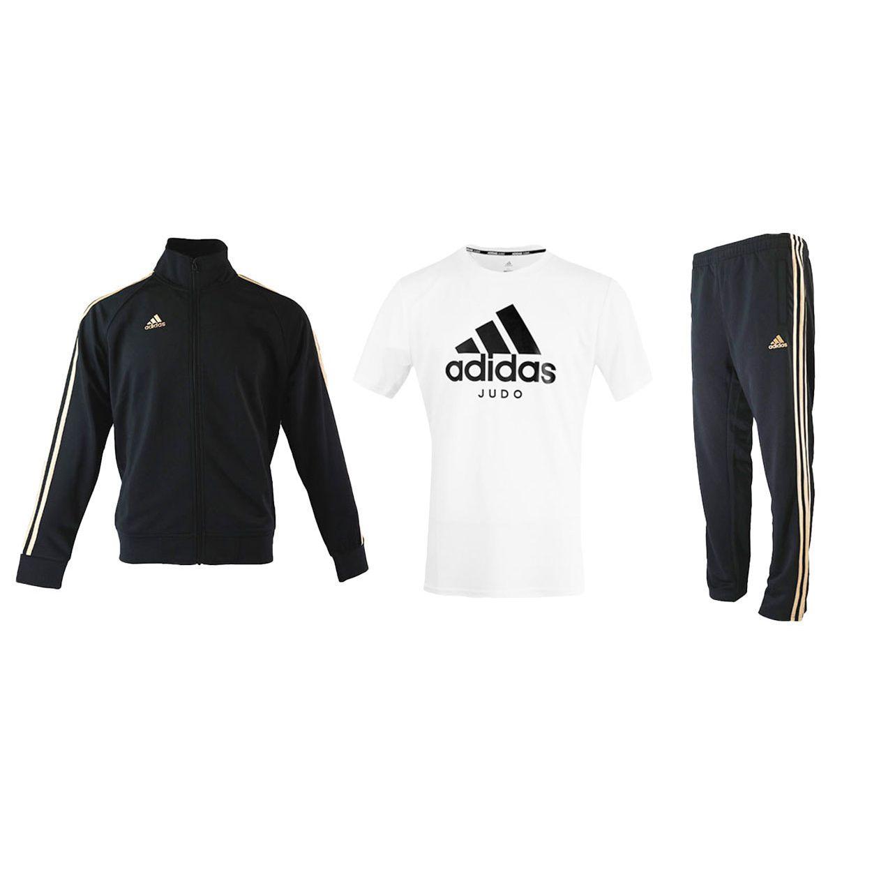 

Полосатая куртка Adidas с длинным рукавом, футболка с коротким рукавом и принтом в виде букв, прямые брюки на шнурке, повседневный спортивный комплект TR30JR+ADICTJ-WB-1+TR30PR M