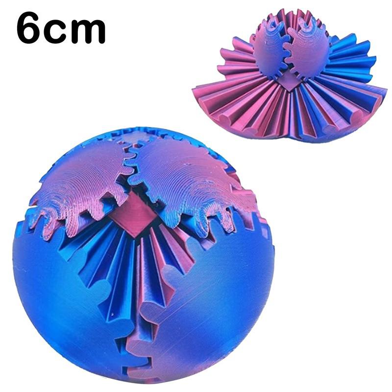 Gear Ball 3d-trykt Gear Ball Spin Ball Cube Fidget Toy Perfekt for stress og angst Avslappende deformasjon Gear Ball Skrivebordsleke