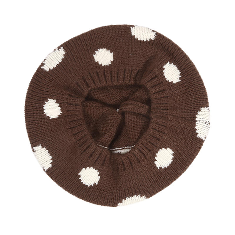 Korean Version Polka Dot Cute Baby Beret Autumn And Winter Children'S Fashionable Warm Hat