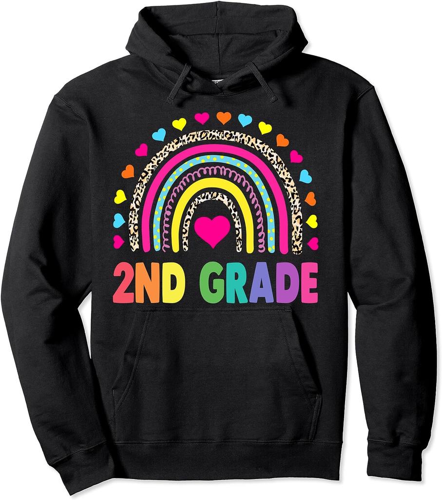 First Grade Rainbow Teacher Team 2nd Grade Squad Gift Unisex Hooded Sweatshirt