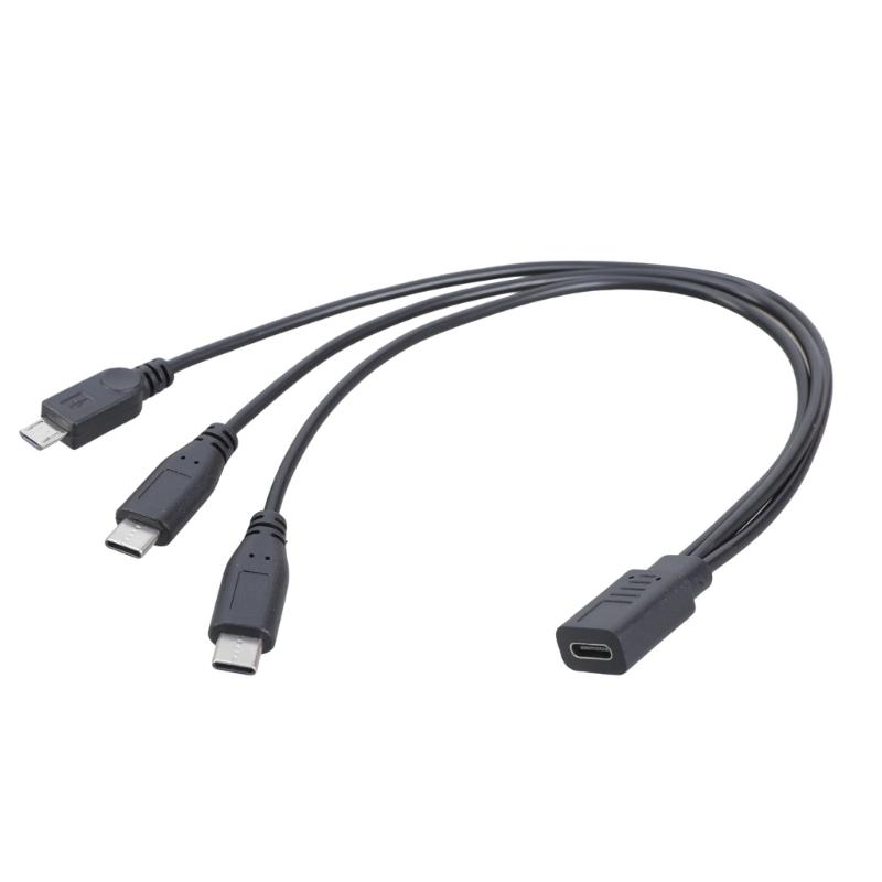 Cablu Splitter USB C Mamă la 2 USB Tip-C 5 Pini Tată Cablu Adaptor de Încărcare pentru Telefon Tabletă (Doar pentru încărcare)