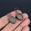 Aqua Chalcedony Handmade Gemstone Jewelry, Copper Electroformed Earrings Unique Design Jewelry, For Women