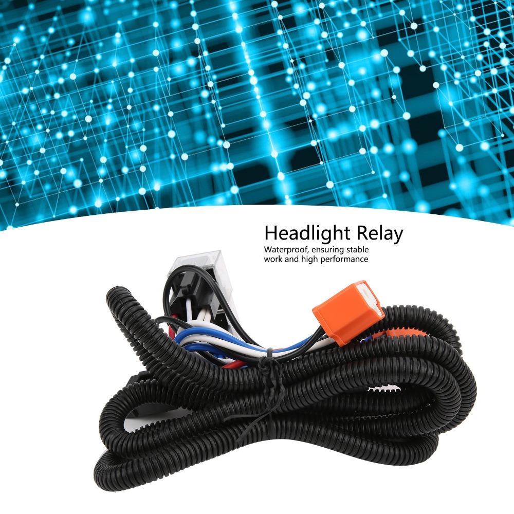 DC 12V H4 Headlight Relay Harness Ceramic Socket Relay Wiring Harness Kit Offroad Truck