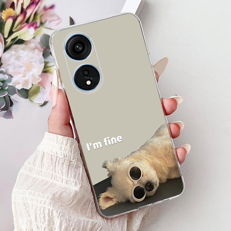 For Oppo Reno8 T Phone Case Reno 8T 5G 4G CPH2481 CPH2505 Elegant Floral Cat Soft Silicone Transparent TPU Lightweight Cases