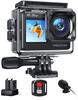 WOLFANG GA200 Action Camera with 4K 24MP Waterproof 40M EIS Image WiFi Adjustable Vlogging Camera Two and Accessory Mic, Dual-Screen Camera,