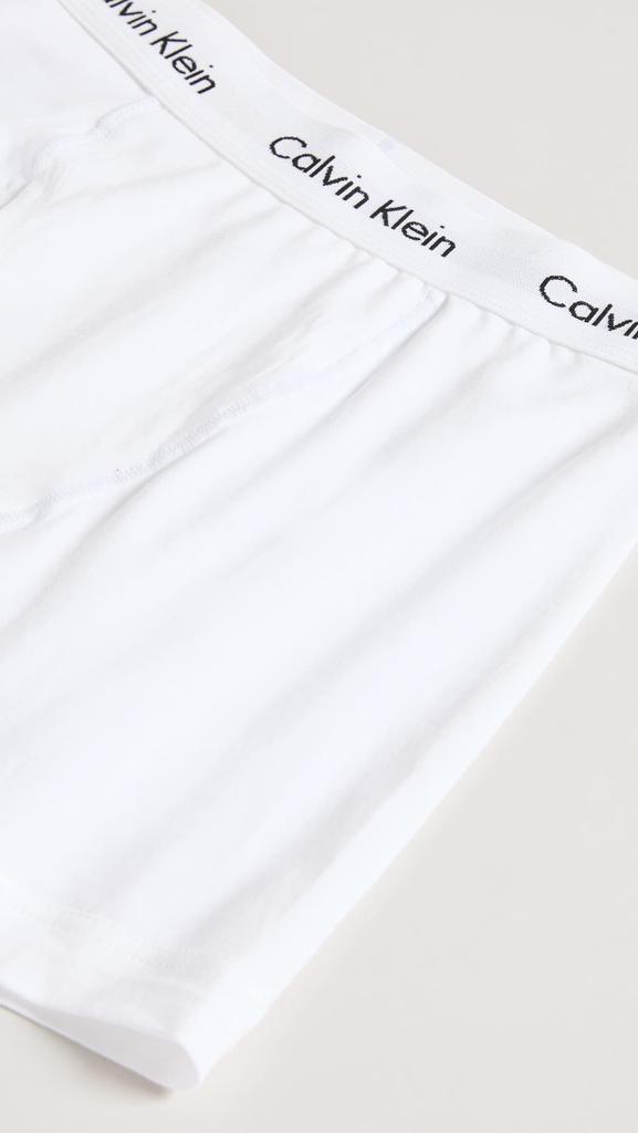 Boxer Briefs Long Boxer Plain Long Black CK Cotton Stretch White Set [Calvin Klein] Men's 3-Pack, Briefs, Logo, Length, 3-Pack Set, & White,