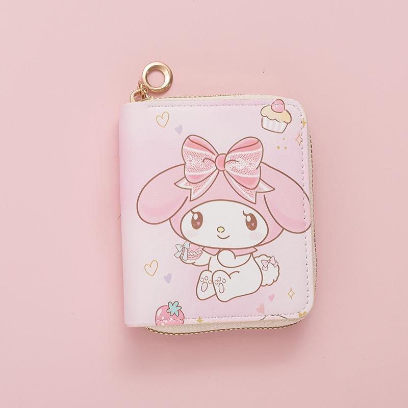 New fashionable cute small fresh printed change bag cartoon animation children's schoolgirl short zipper