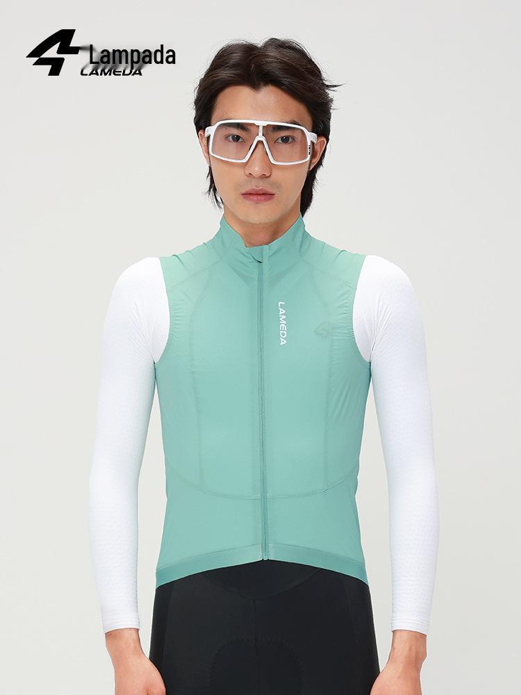 

Мужской ветрозащитный, нескользящий жилет для велоспорта Lampaida для осени и зимы L зелёный