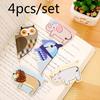 4style/set Stationery  Cartoon Animal Color Magnetic Bookmark Creative Gift Mini Book Pens Stationer