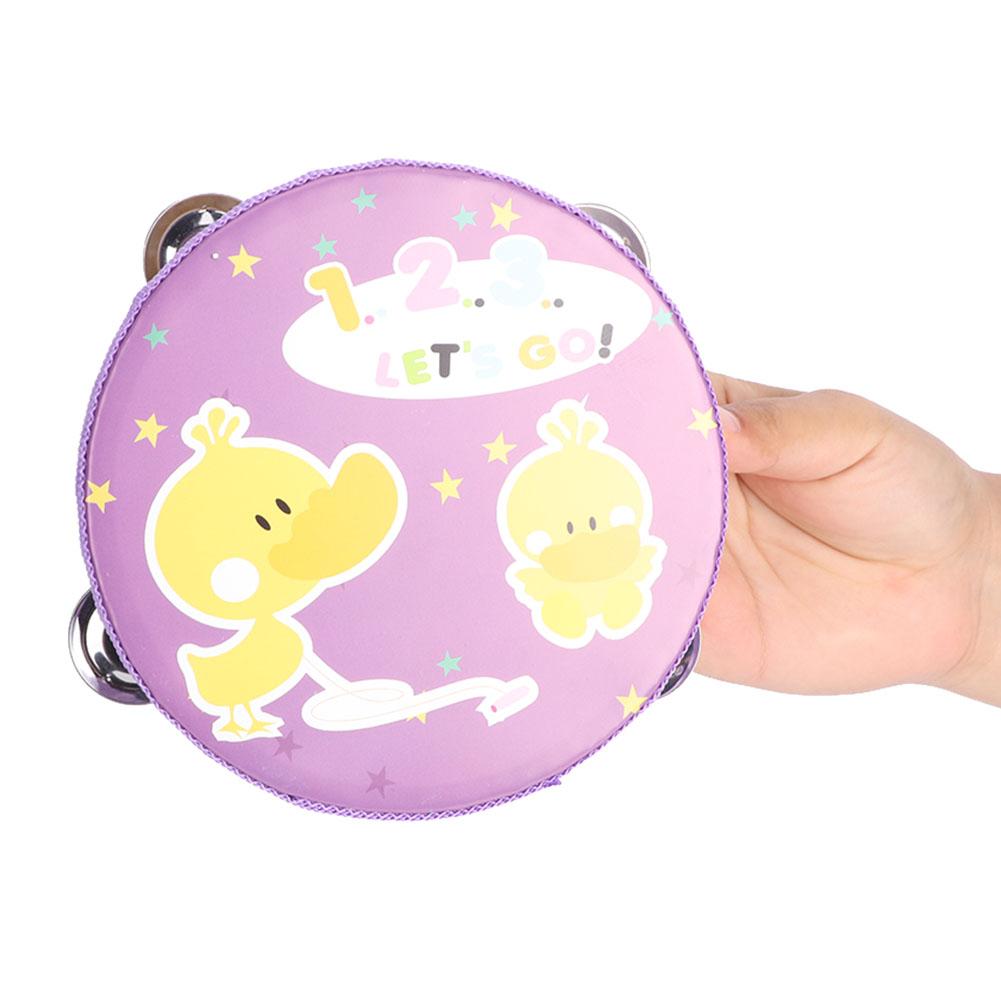 15cm Wooden Handheld Tambourine Hand Drum Bell Musical Percussion Instrument Toy Gift(2#)