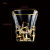 1pc Whiskey Glass Tumbler Golden Line Wine Whisky Glasses Golden Painted Crystal Barware Multi-Functional Beer Cocktail Cup Mother's Day Gift Party
