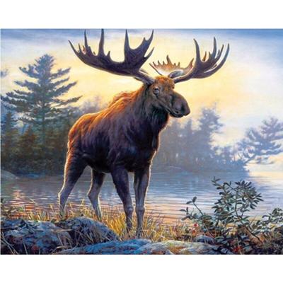 Pittura Diamante Fai da Te Trapano Tondo Completo Animale Alce Ricamo Animali Punto Croce
