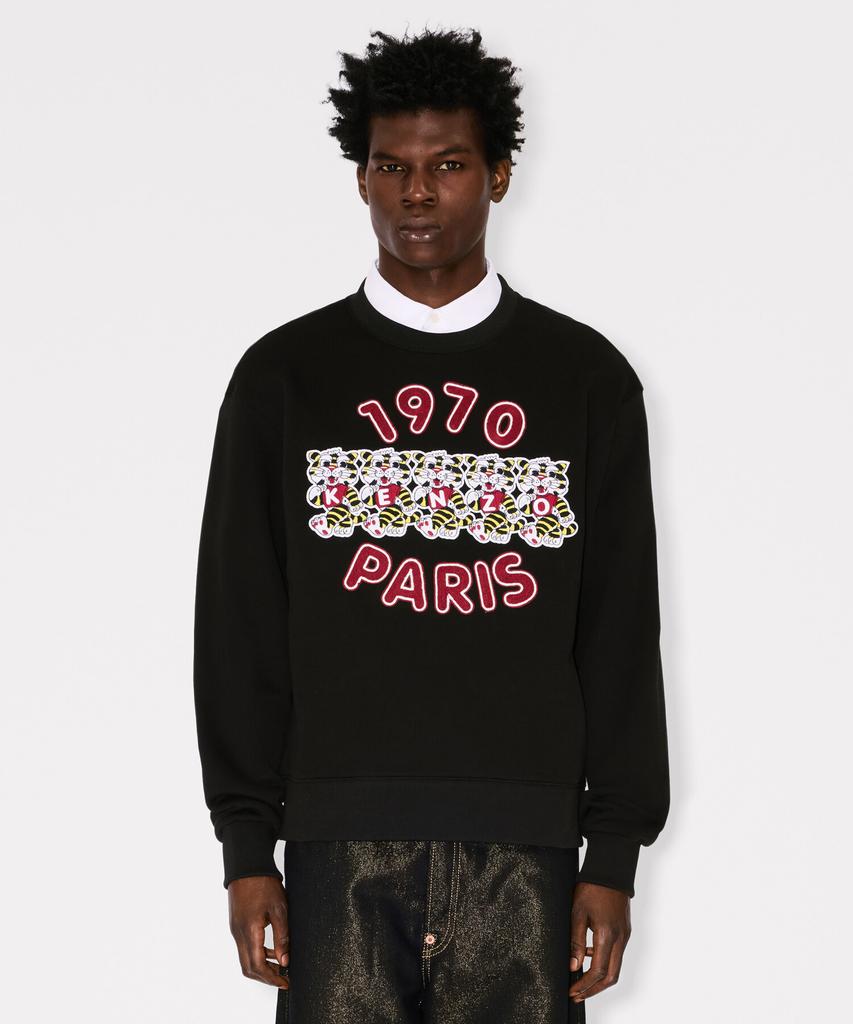 Kenzo Men'S Kenzo Wild Tiger Embroidered Classic Black Sweatshirt_K265Amw301Bkx